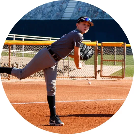 Pitcher throwing ball